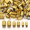 50pcs Stainless Crimp End Beads Caps Leather Cord Clip Tip Fold Crimp Bead Bracelet Connectors for Jewelry Making Bulk Wholesale