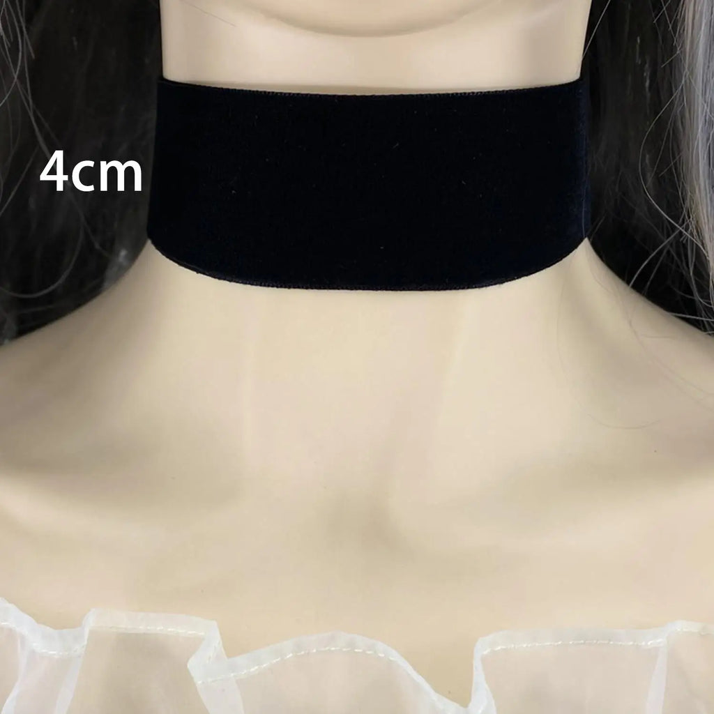 Gothic Black Velvet Choker Necklace – Women’s Tattoo Style Short Neck Collar Jewelry