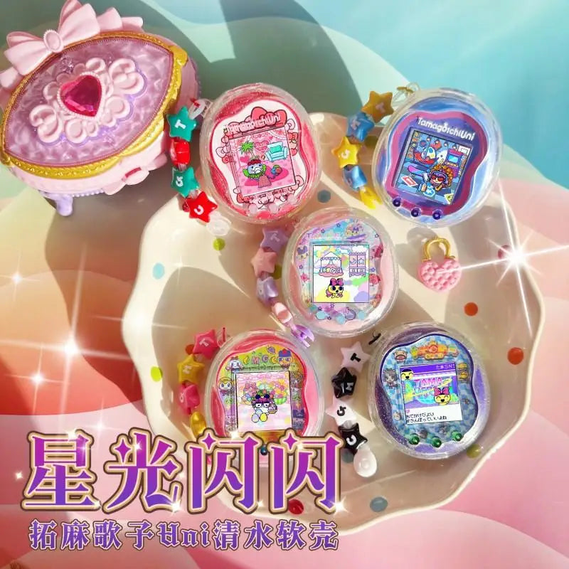 New Tamagotchi Uni Transparent Tpu Soft Case Sparkling Clear Shell Shockproof With Lanyard And Charging Port Gifts For Girls