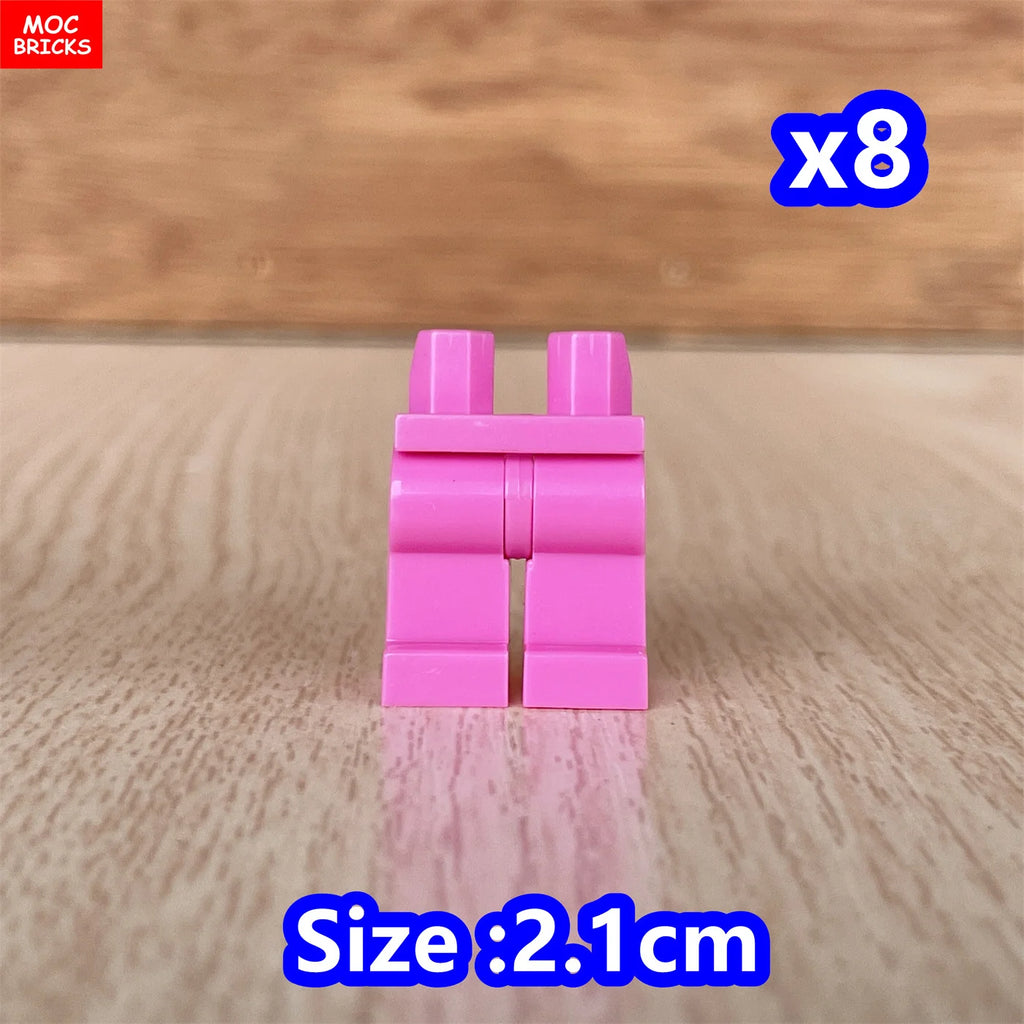 8pcs/lot MOC Bricks Blank Pants legs Body Wear Figure Accessory Assembled Building Blocks Toy Kids Plastic Dolls