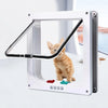 Cat Flap Door with 4 Way Security Lock ABS Plastic Gate Puppy Kitten Safety In/out Dog Cat Flap Door Kit Small Pet Supplies
