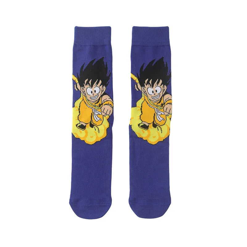 New 1 pair of Bandai cartoon men's and women's socks cartoon personality skateboard socks anime mid tube cotton neutral socks