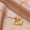 Gold Color Dainty Flower Initials Necklace Women Girl Stainless Steel Heart Letter Choker Necklace Best Gifts Alphabet Jewelry
