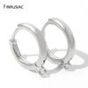 18K Gold Plated Brass Huggie Earring Hooks with Loop Round Ear Post with Open Jump Ring For DIY Earrings Making Components