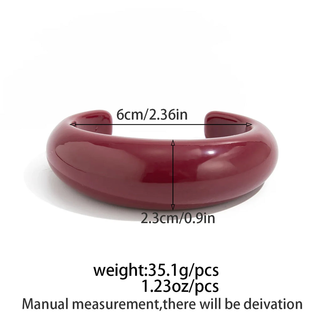 Boho Red Acrylic Resin Chunky Bangle Ring Set for Women on Hand Goth Geometric Charm Wide Hip Hop Metal Cuff Bangles Men Jewelry