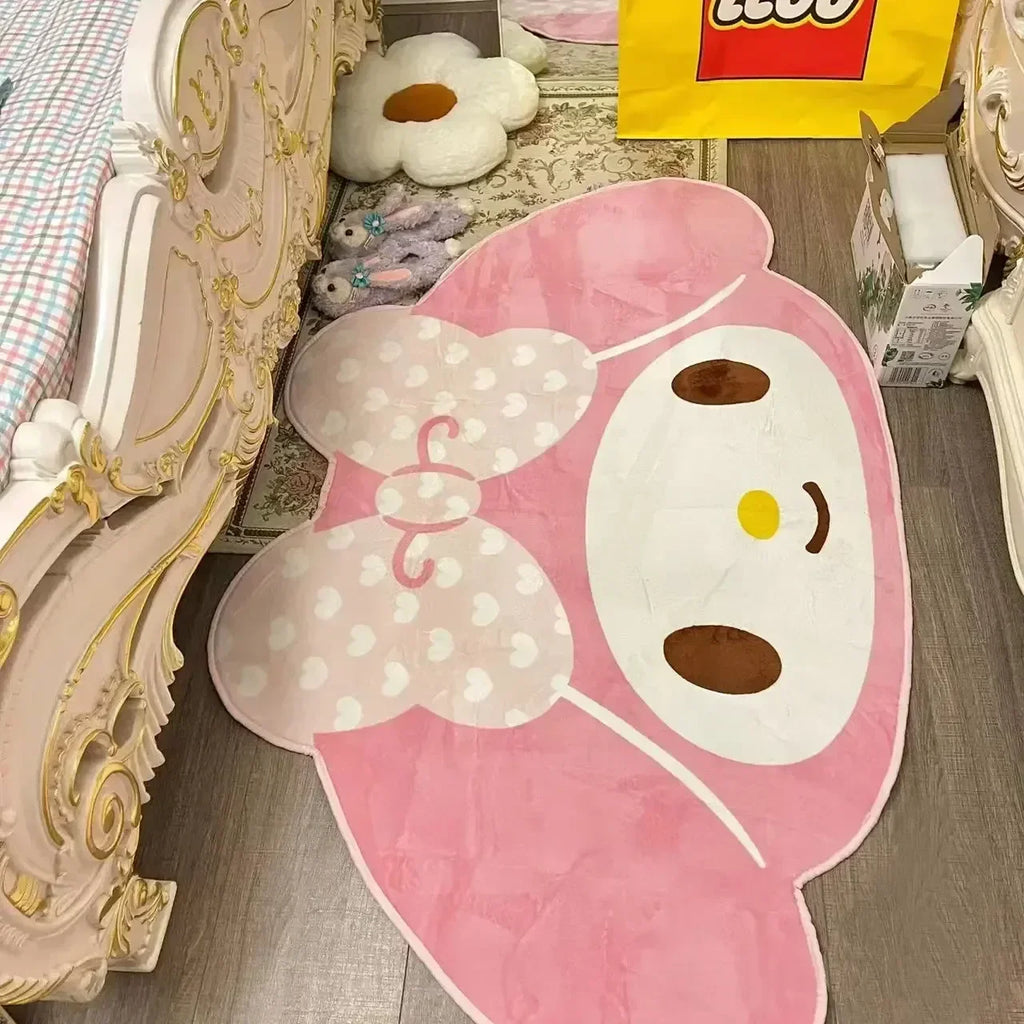 Saniro My Melody Carpet Kawaii Home Soft Fur Rugs Girls Bedroom Living Room Floor Mat Doormat Decoration Cartoon Gift