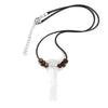 Men Vintage Rectangle Obsidian Pendent Necklace Natural Tiger Eye Labradorite Gem Leather Rope Braid Necklace Healing Jewelry
