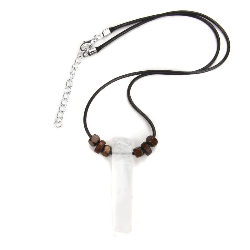 Men Vintage Rectangle Obsidian Pendent Necklace Natural Tiger Eye Labradorite Gem Leather Rope Braid Necklace Healing Jewelry