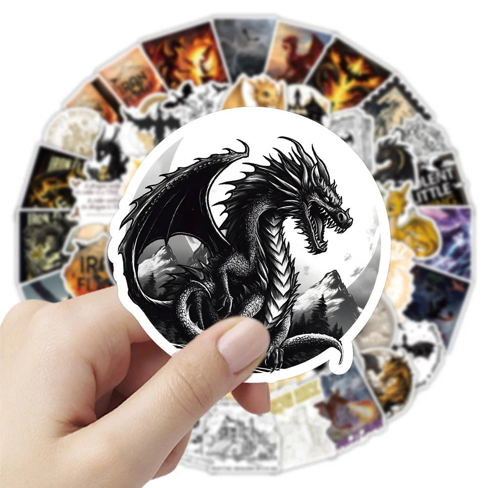 10/50/100pcs Pterosaur Iron Flame Novel Fourth Wing Stickers Anime Decals DIY Water Bottle Motorcycle Laptop Sticker for Kid Toy