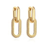 Retro Double Loop Drop Earrings – Gold Geometric Round Hoop Earrings for Women & Girls