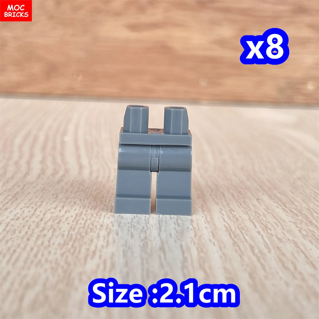 8pcs/lot MOC Bricks Blank Pants legs Body Wear Figure Accessory Assembled Building Blocks Toy Kids Plastic Dolls
