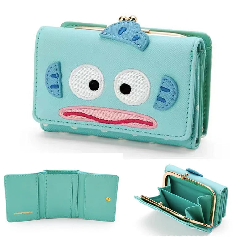MINISO Kawaii Hello Kitty Wallet Keychains Sanrio Pochacco My Melody ACGN Cards Bag Kuromi Coin Anime Bag
