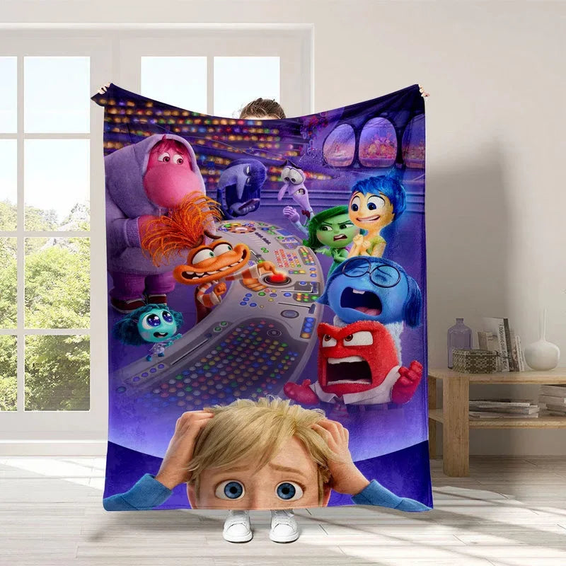 2024 New Inside Out 2 Plush Blanket Emotional Figures Summer Winter Flannel Blanket Soft Cozy Throw Sofa Bed Kids Birthday Gift
