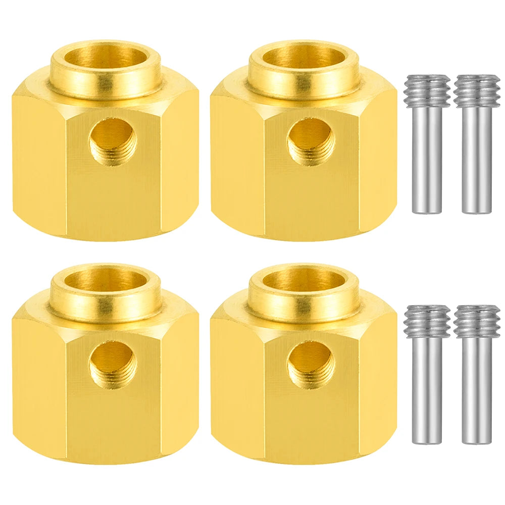 AXSPEED 4PCS Brass 12MM Wheel Hex Drive Adapter Extended 5/8/9/10/11/12/15/20mm for 1/10 RC Crawler Car TRX4 TRX6 Parts