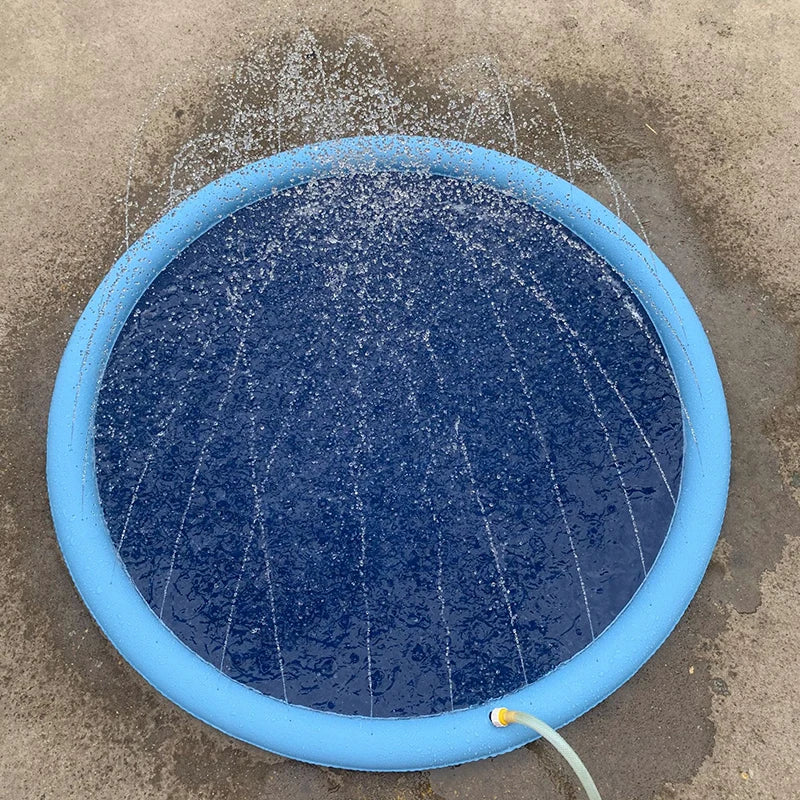 170cm Summer Pet Swimming Pool Dog Splash Sprinkler Pad Inflatable Mat Cooling Dogs Outdoor Play Water Mat Toys for Pet Children