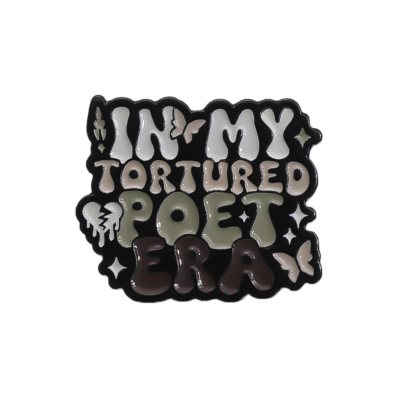 21 Types Wholesale Song Lyrics Enamel Pins Female Pop Singer Brooches Romantic Poetry Lapel Backpack Badge Jewelry Gift for Fans