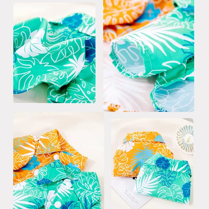 Summer Pet Clothes Hawaiian Style Pet Beach Dog Shirts Fashion Puppy Vest Coconut Print Cat Shirt Chihuahua Yorkies Pet Clothes