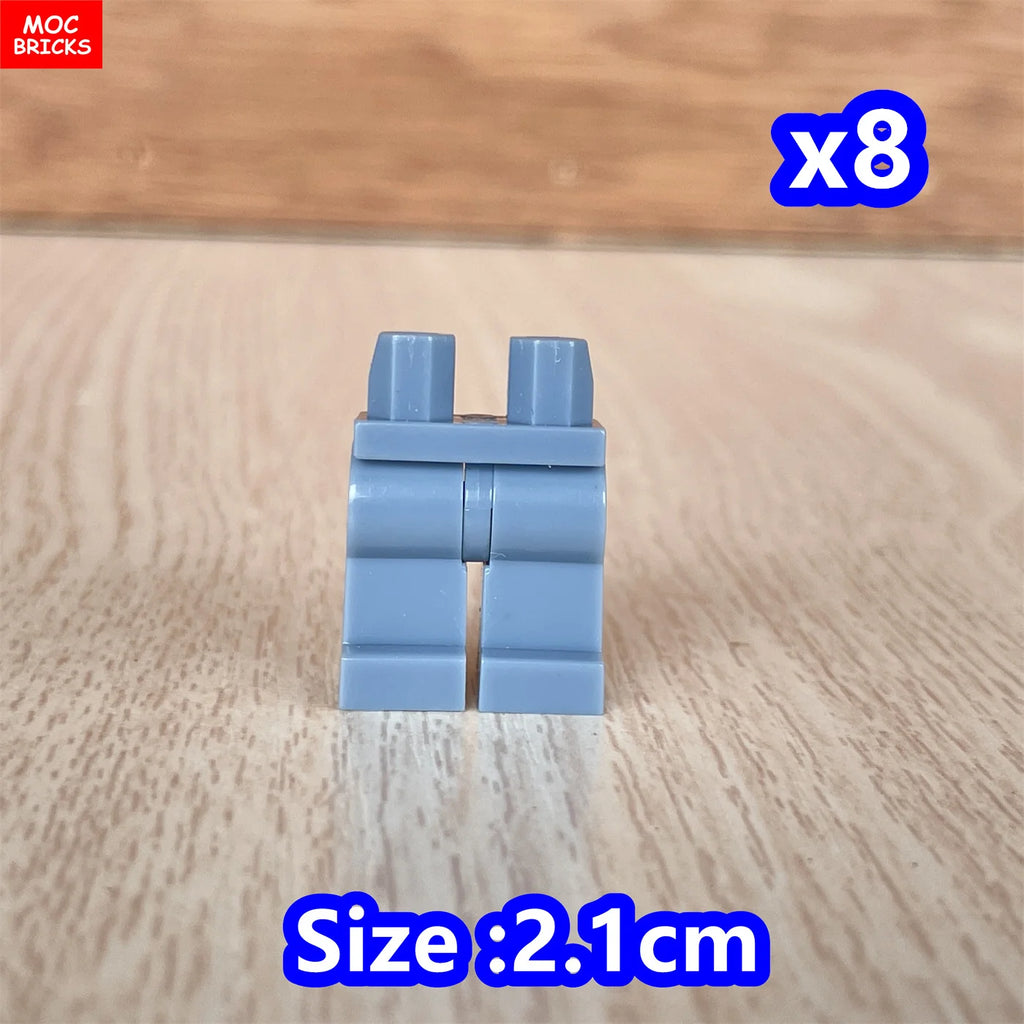 8pcs/lot MOC Bricks Blank Pants legs Body Wear Figure Accessory Assembled Building Blocks Toy Kids Plastic Dolls