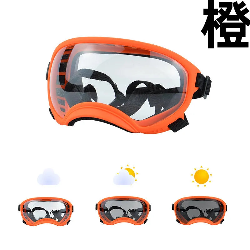 Color changing pet glasses, dog goggles, size dog sunglasses, snow glasses, UV resistant dog sunglasses