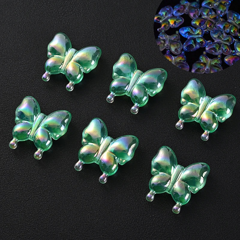 30Pcs Luminous Acrylic Beads 15mm Pentagram Loose Beads For Glow In The Dark Jewelry Making DIY Bracelet Necklace Earring