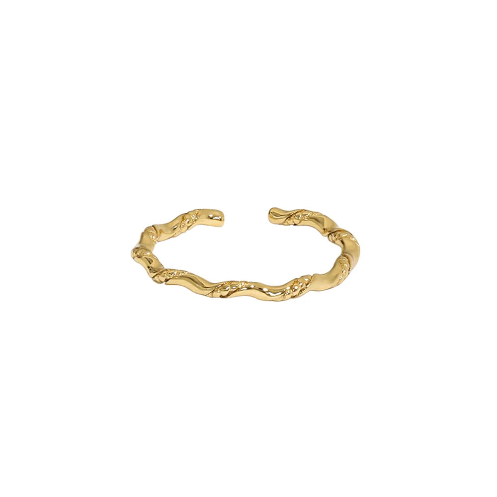 ANDYWEN 925 Sterling Silver Gold Twist Chain Resizable Rings Women Fine Jewelry 2021 Fine Jewelry Clips Party Circle Luxury Jewe