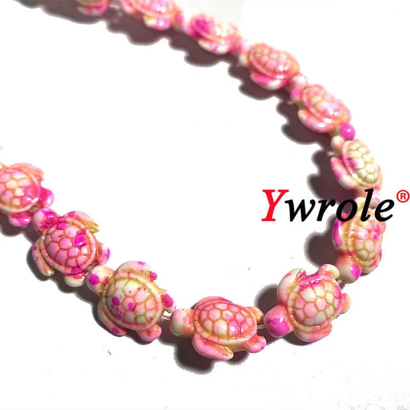 14x18mm Pink Green Coloful Turtle Turquoises Natural Stone Spacer Beads for Jewelry Making DIY Bracelet Earrings Accessories