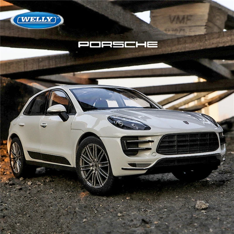 WELLY 1:24 Porsche Macan Turbo SUV Alloy Car Model Diecast Metal Vehicles Car Model High Simulation Collection Children Toy Gift