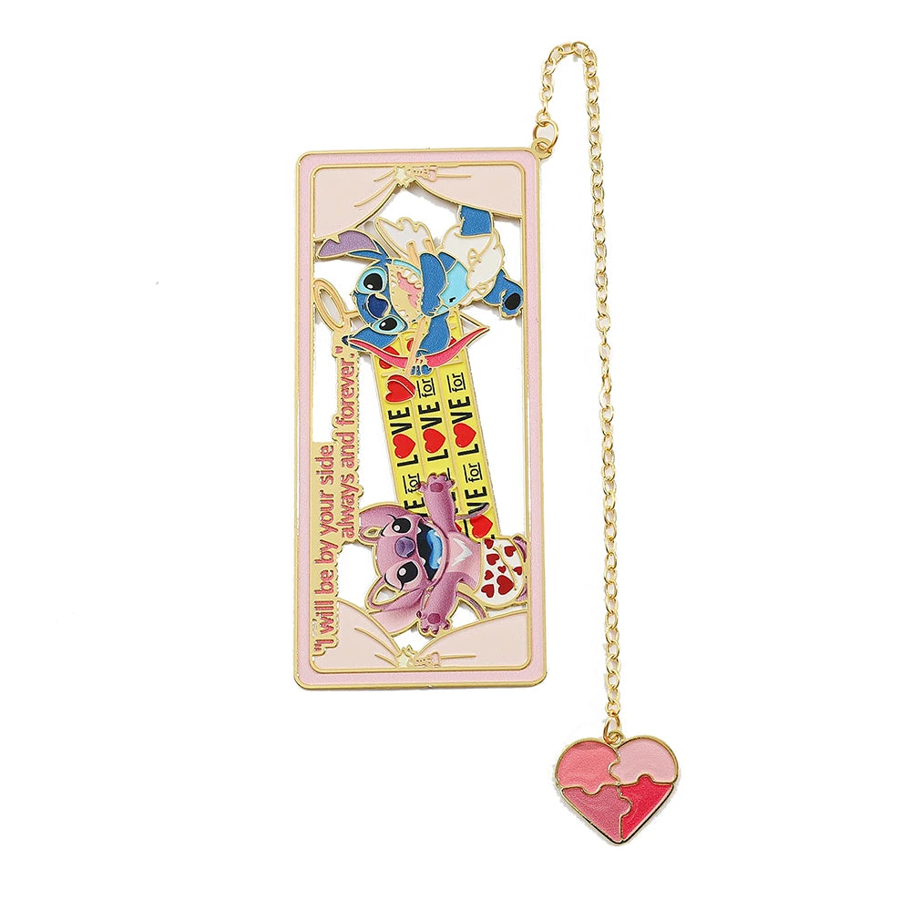 New Disney Stitch and Angel Creative Metal Bookmark with Tassel Reading Supplies Fans Christmas Birthday Back To School Gifts