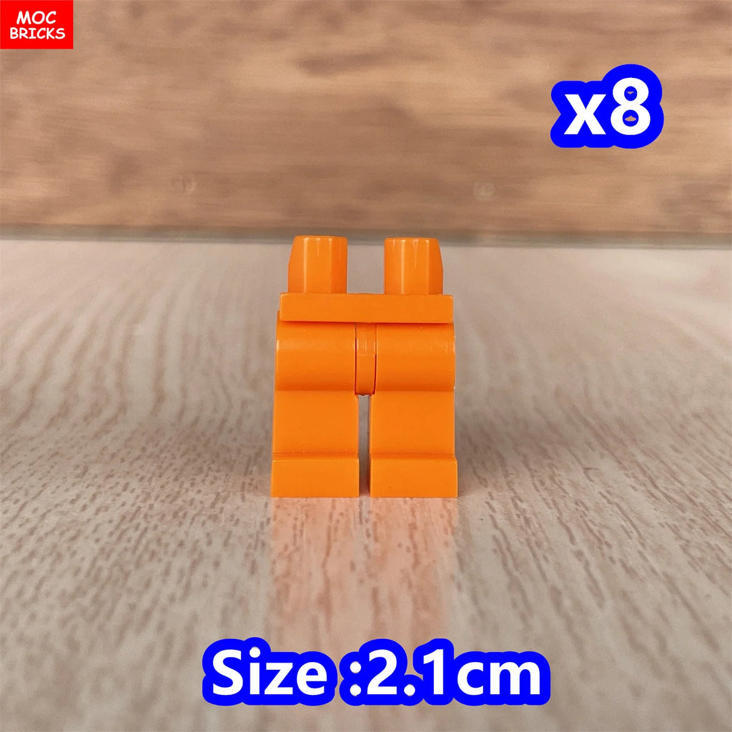8pcs/lot MOC Bricks Blank Pants legs Body Wear Figure Accessory Assembled Building Blocks Toy Kids Plastic Dolls