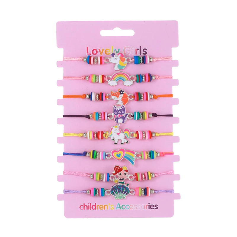 8Pack Summer Beach Fruit Bracelet Adjustable Cord Rope Best Friend BFF Bracelets for Women Girl Jewelry Friendship Gifts