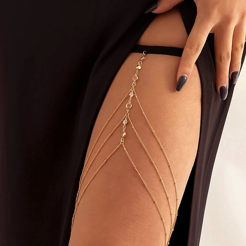 Trendy Boho Thigh Body Chain – Women’s Festival & Party Leg Jewelry