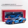1:18 Lamborghini SIAN FKP 37 sports car Diecast Metal Alloy Model car Sound Light Pull Back Collection Kids Toy Gifts
