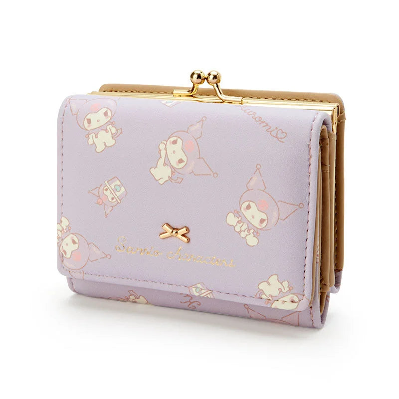 MINISO Kawaii Hello Kitty Wallet Keychains Sanrio Pochacco My Melody ACGN Cards Bag Kuromi Coin Anime Bag