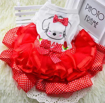 Cute Dog Clothes for Small Dogs Wedding Dress Skirt Summer Luxury Princess Pet Clothes Fruit Design 11AY22QS2
