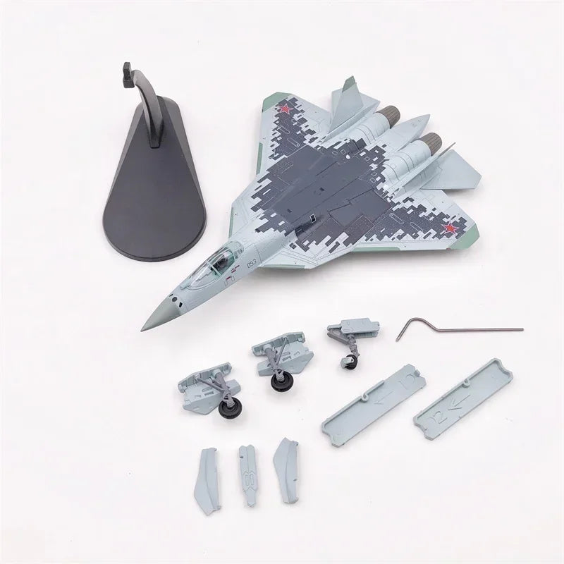 1/100 Scale Diecast Metal Alloy Airplane Model Russian SU57 Aircraft Model Su-57 Plane Model Toy Adult boys Souvenir