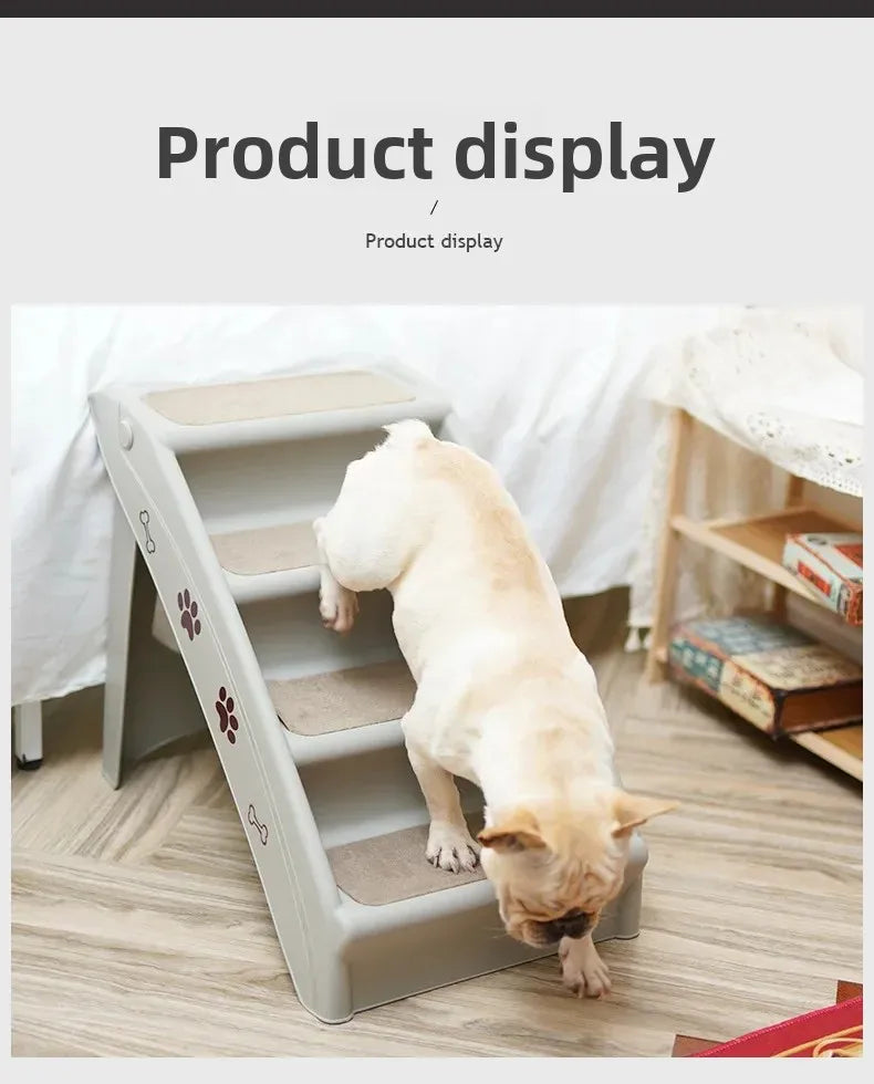 Folding Pet Stairs for Small and Medium Dogs Non-Slip Climbing Steps Easy Access Ramp for Pets Safe and Convenient Indoor