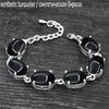 Vintage Oval Natural Jades Quartz Bracelet For Women Prong Natural Stone Amethysts Tiger Eye Lapis Lazuli Bracelets