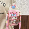 Sanrio Cinnamoroll Large Capacity Water Bottle Cartoon Kuromi Melody Portable Straw Water Cup for Outdoor Sports Fitness 690ml