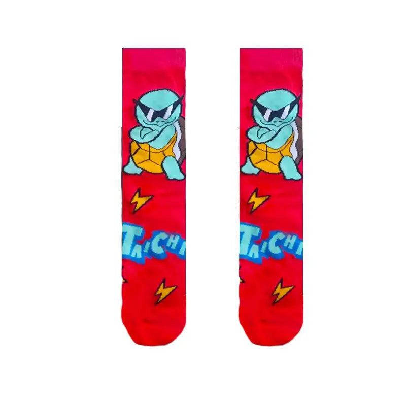 New 1 pair of Bandai cartoon men's and women's socks cartoon personality skateboard socks anime mid tube cotton neutral socks