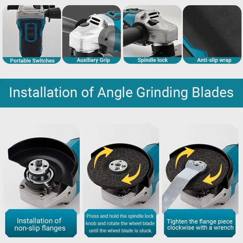 Lithium Electric Angle Grinder Rechargeable