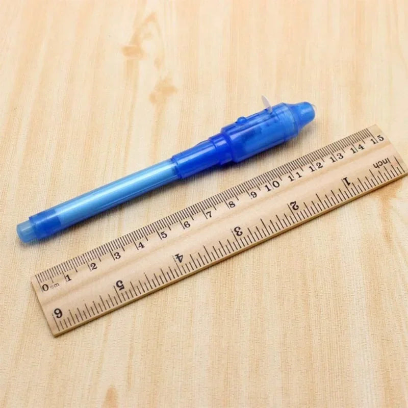 4pcs/lot Drawing Invisible Ink Pen Luminous Light Pen Magic Purple 2 In 1 UV Black Light Combo Learning Education Toys For Child