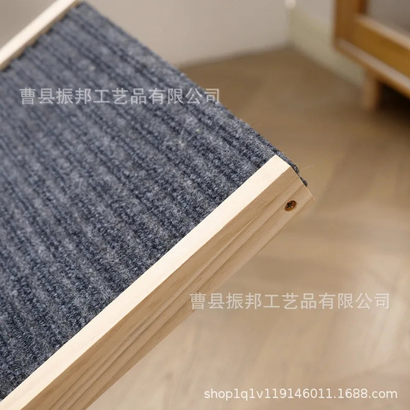‌Adjustable Wooden Pet Stairs & Ramp - Foldable Dog Steps for Indoor Cats, Portable Climbing Frame with Anti-Slip Surface