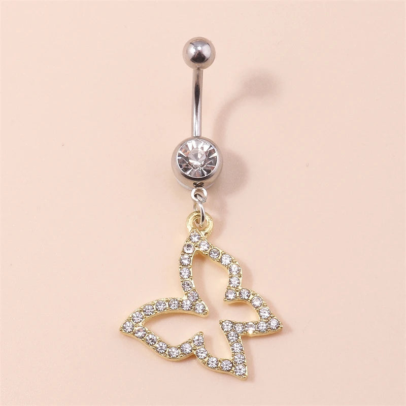 Fashion Fruit Cherry Belly Button Rings Sexy Navel Rings Belly Piercing Body Jewelry for Women Girl Party Holiday Jewelry Gifts
