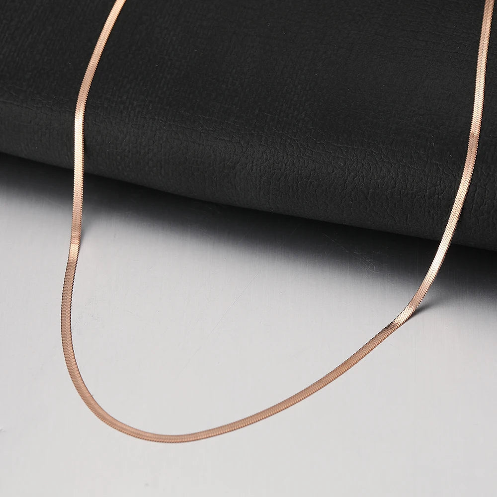 Stainless Steel Necklaces Herringbone Blade Snake Chain Light Luxury Unisex Clavicle Choker Men Necklace For Women Jewelry Gifts