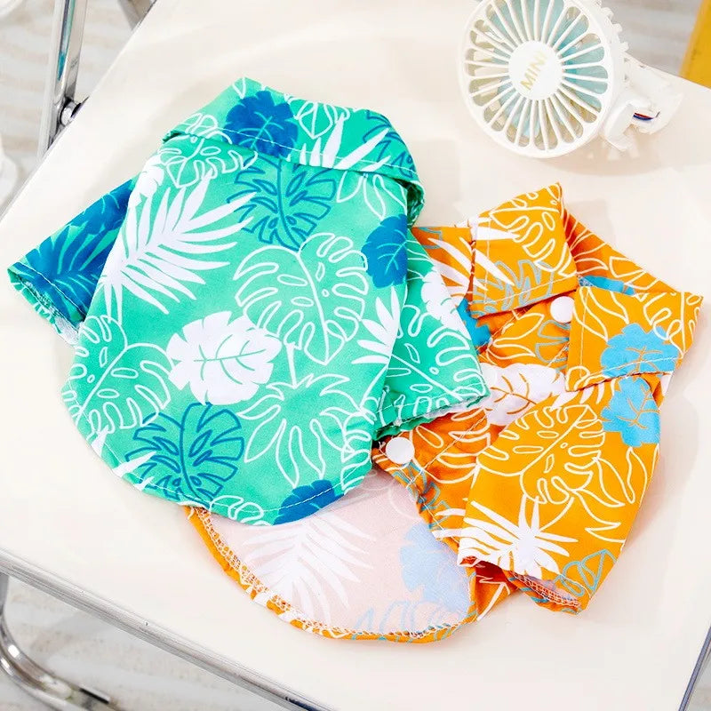 Summer Pet Clothes Hawaiian Style Pet Beach Dog Shirts Fashion Puppy Vest Coconut Print Cat Shirt Chihuahua Yorkies Pet Clothes