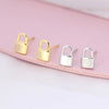 925 Sterling Silver Ear Needle key Pendant Hoop Earrings Gold Earrings For women Lock Pierced Earrings Fashion Party Jewelry