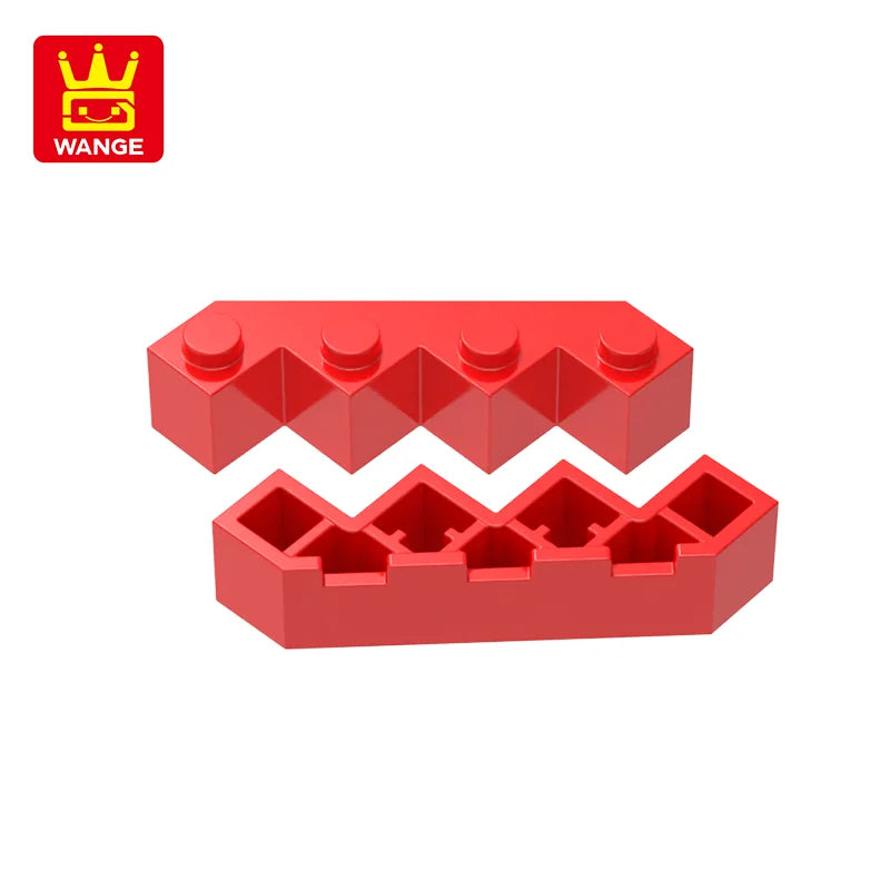 47Pcs/Lot 14413 4x4 Wedge Facet Building Blocks Moc House Accessories Compatible with Brick Construction Children Toys Gift Box