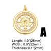 OCESRIO Cubic Zirconia Oval Virgin Mary Pendant for Necklace Copper Gold Plated Round Medal Jewelry Making Supplies pdta965