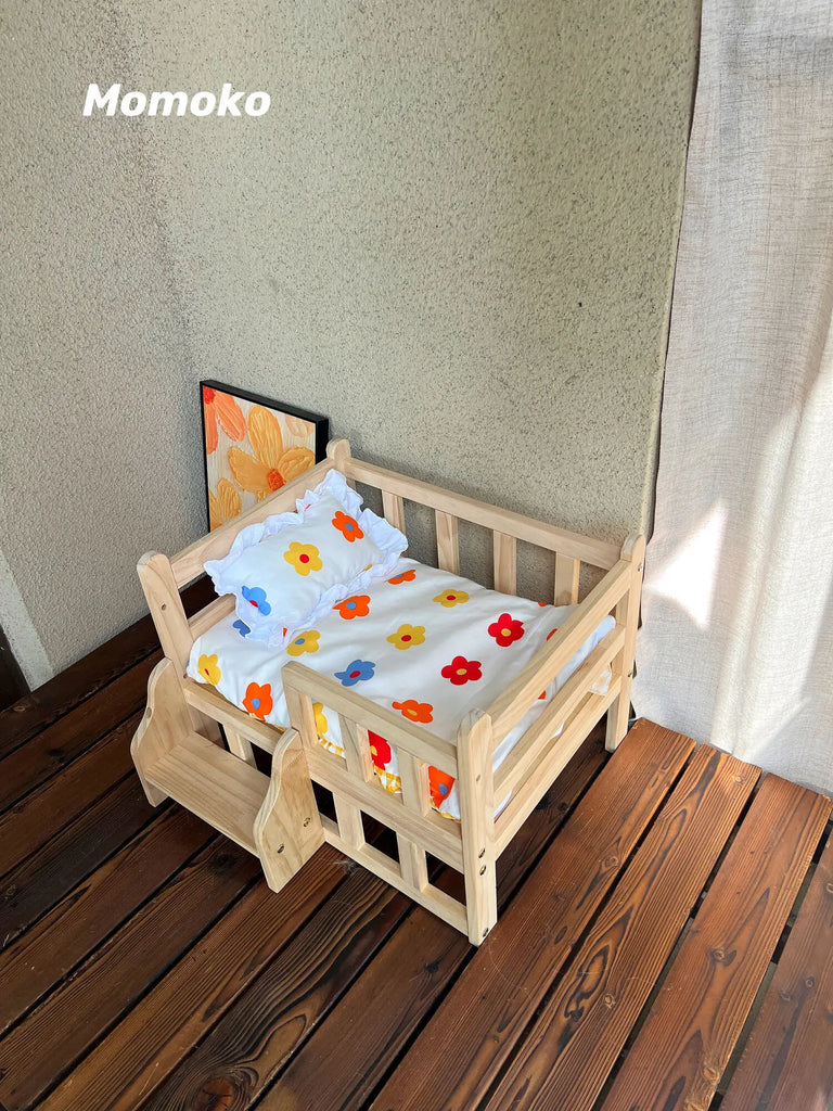 Royal Solid Wood Pet Throne Year-Round Luxury Bed for Teddies and Bichons Non-Toxic Safe Kitty Castle SnUgly Secure Comfort Zone