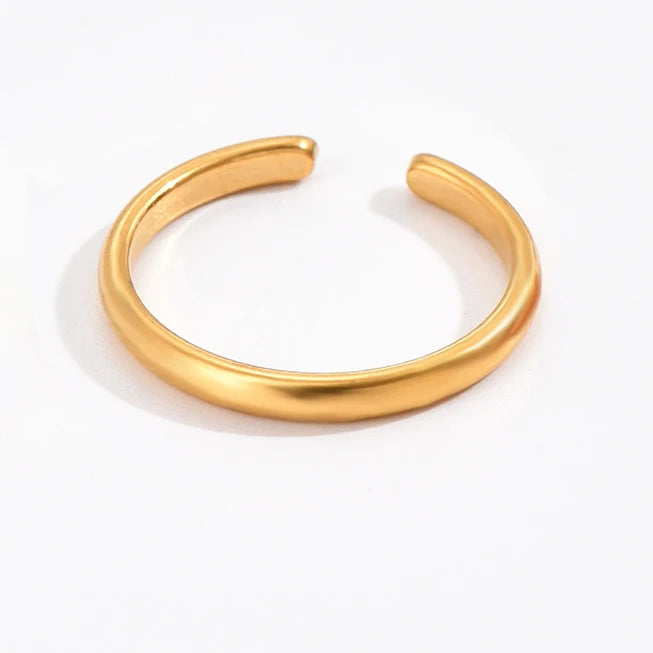 3PCS Toe Rings for Women Adjustable Stainless Steel Simple Stars Moon Smooth Ring Summer Beach Finger Foot Ring Gift Jewelry